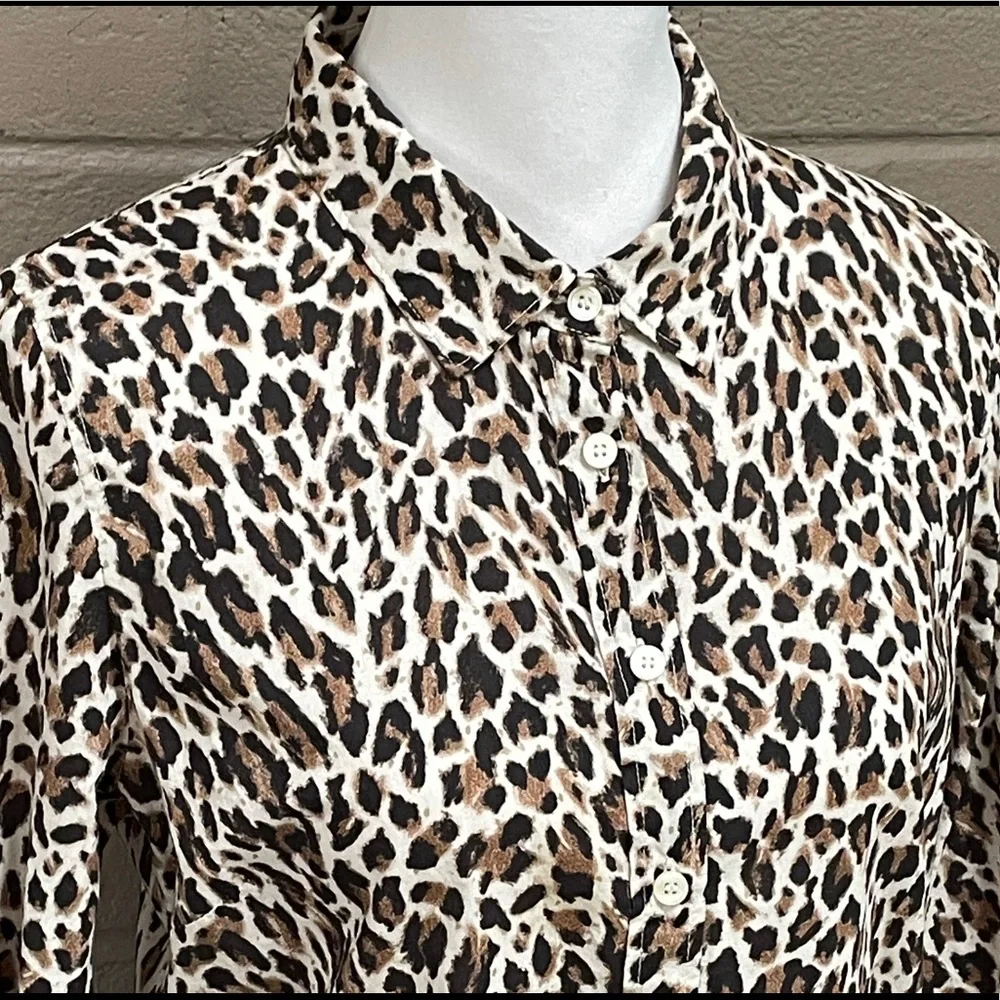 J.Crew  Cotton Animal Print button down M